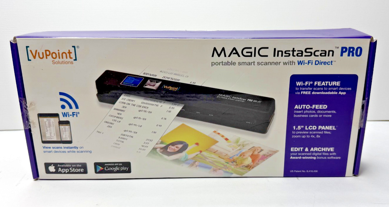 VuPoint Magic InstaScan Pro Portable Wi-Fi Smart Scanner