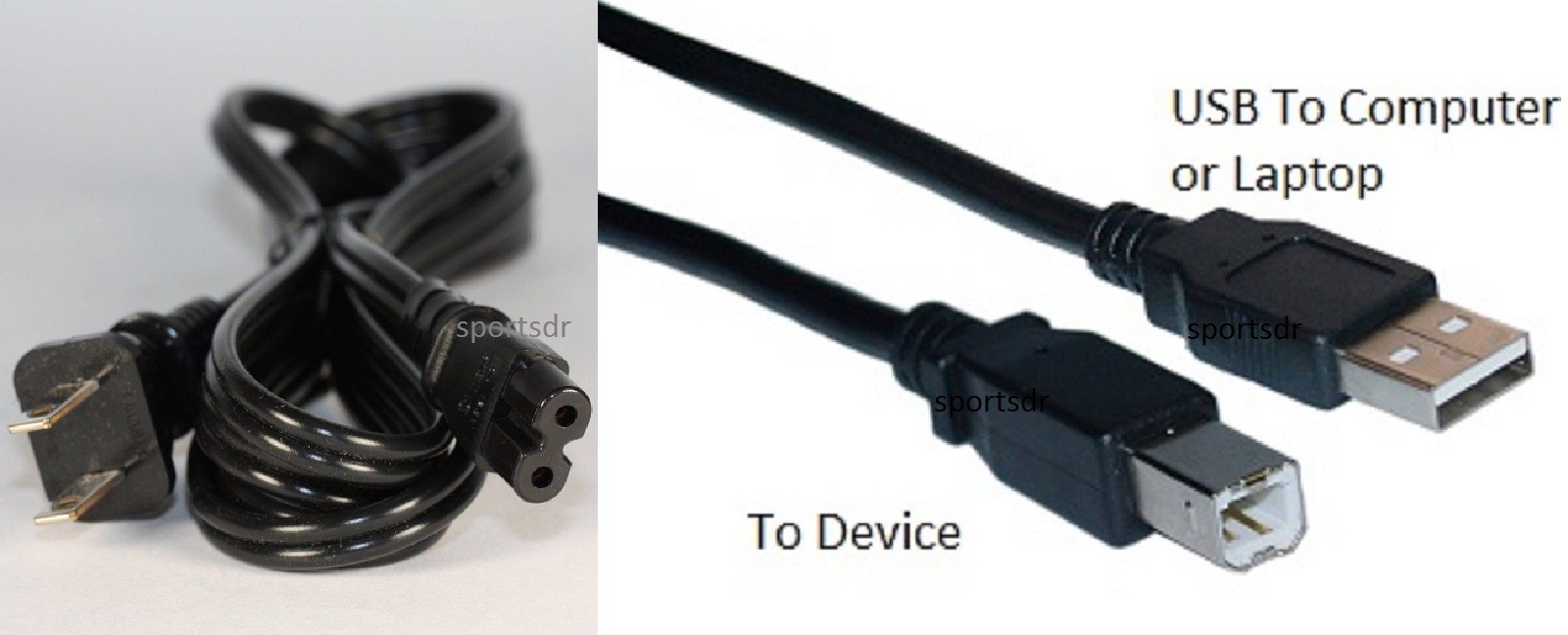 USB Cable Power Cord for Epson Expression Home XP330 XP340 XP430 XP520 Printer
