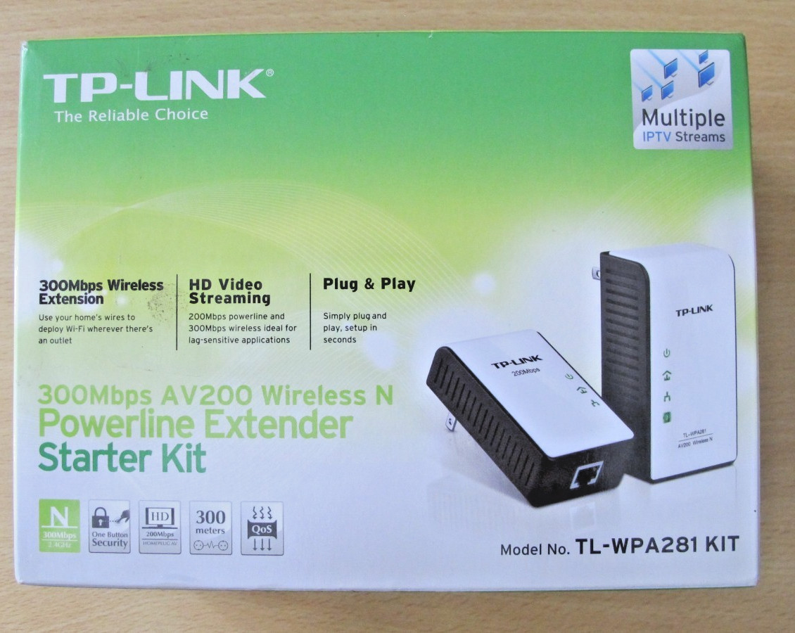TP-Link TL-WPA281KIT 300Mbps AV200 Wireless N Powerline Extender Starter Kit