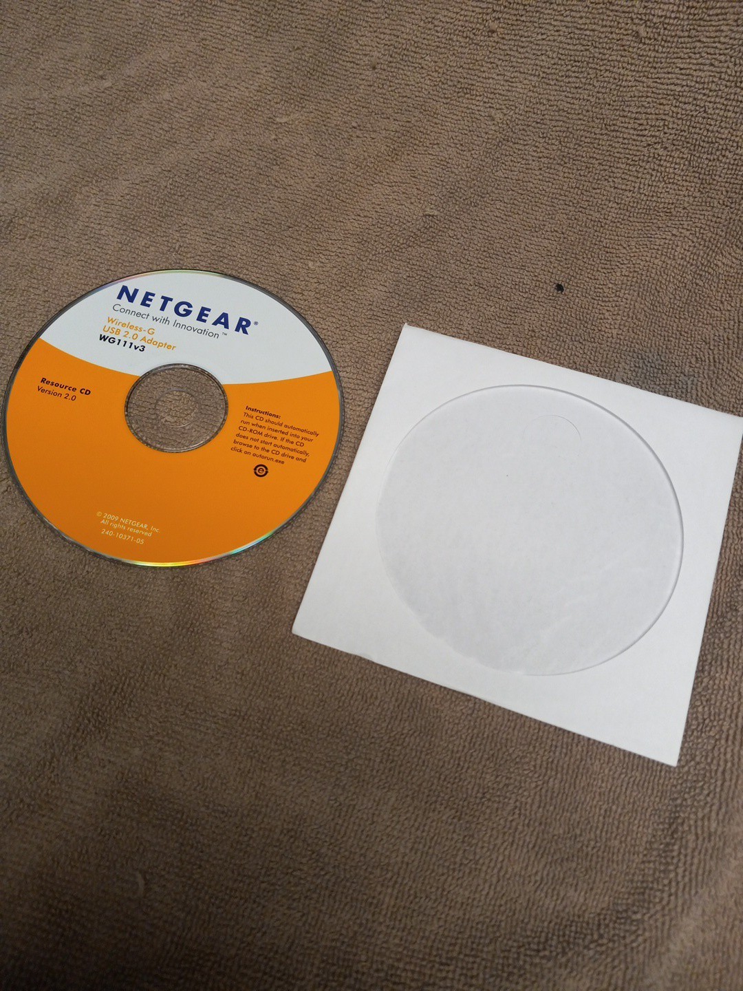 Netgear WG111v3 WiFi USB Internet Adapter Install CD OEM Compact Disc