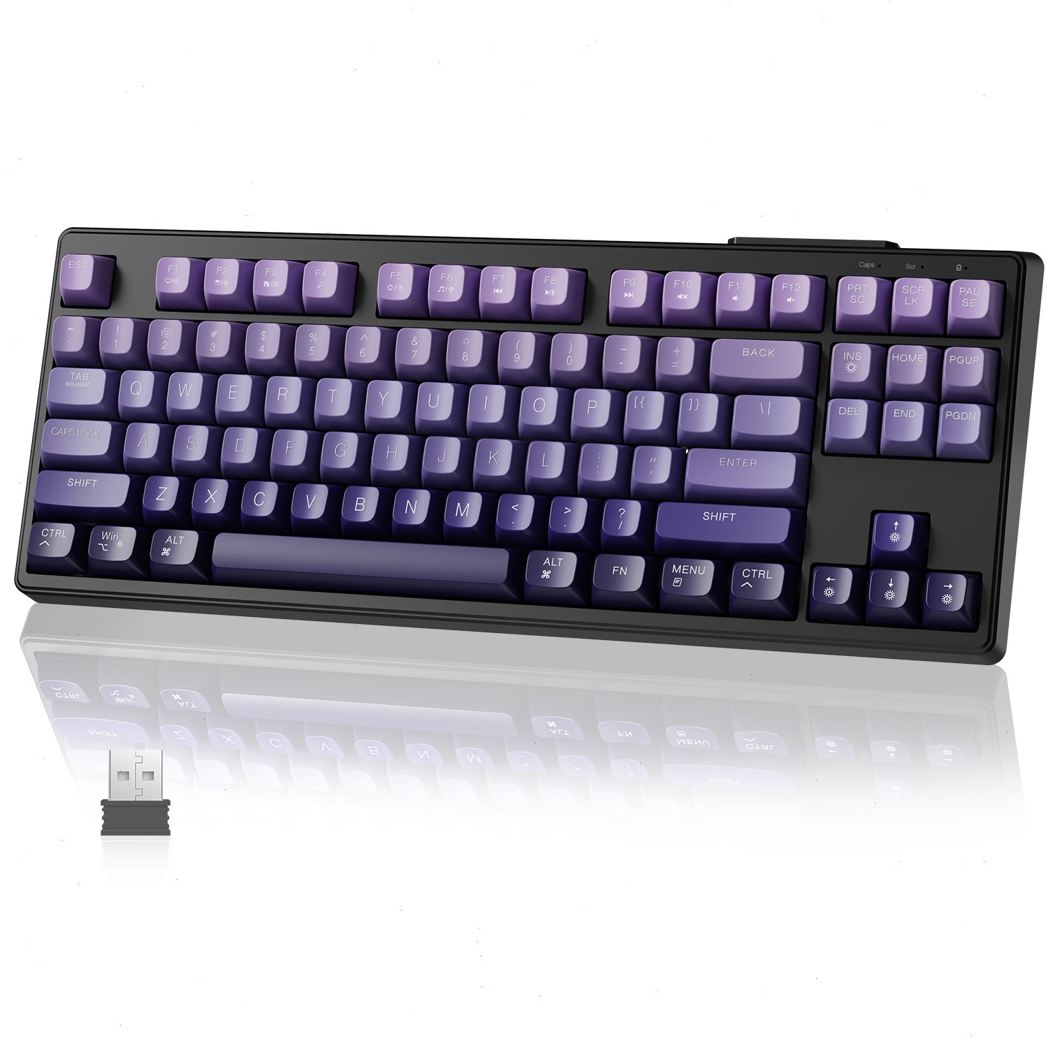 Rechargeable Wireless Membrane Gaming Keyboard Rainbow Backlit for PC Laptop Mac