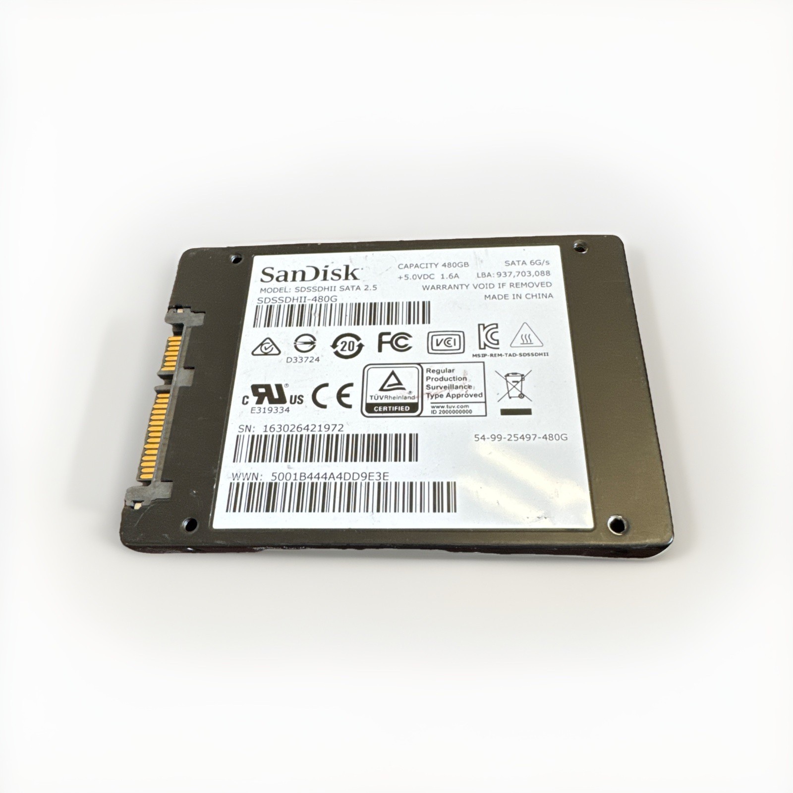 SANDISK ULTRA II 480GB 2.5" SATA SSD SDSSDHII-480G Data 6G/s