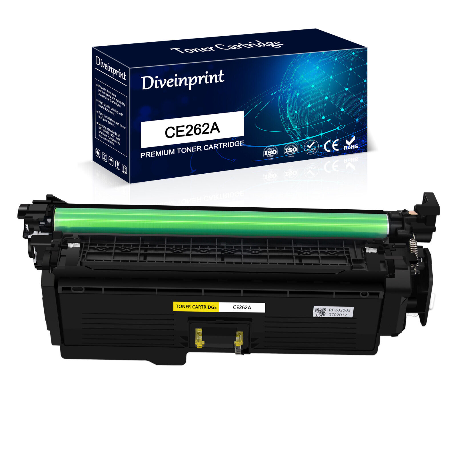 1-4PK CE262A 647A Yellow Toner Cartridge for HP Color LaserJet CP4025 CP4525