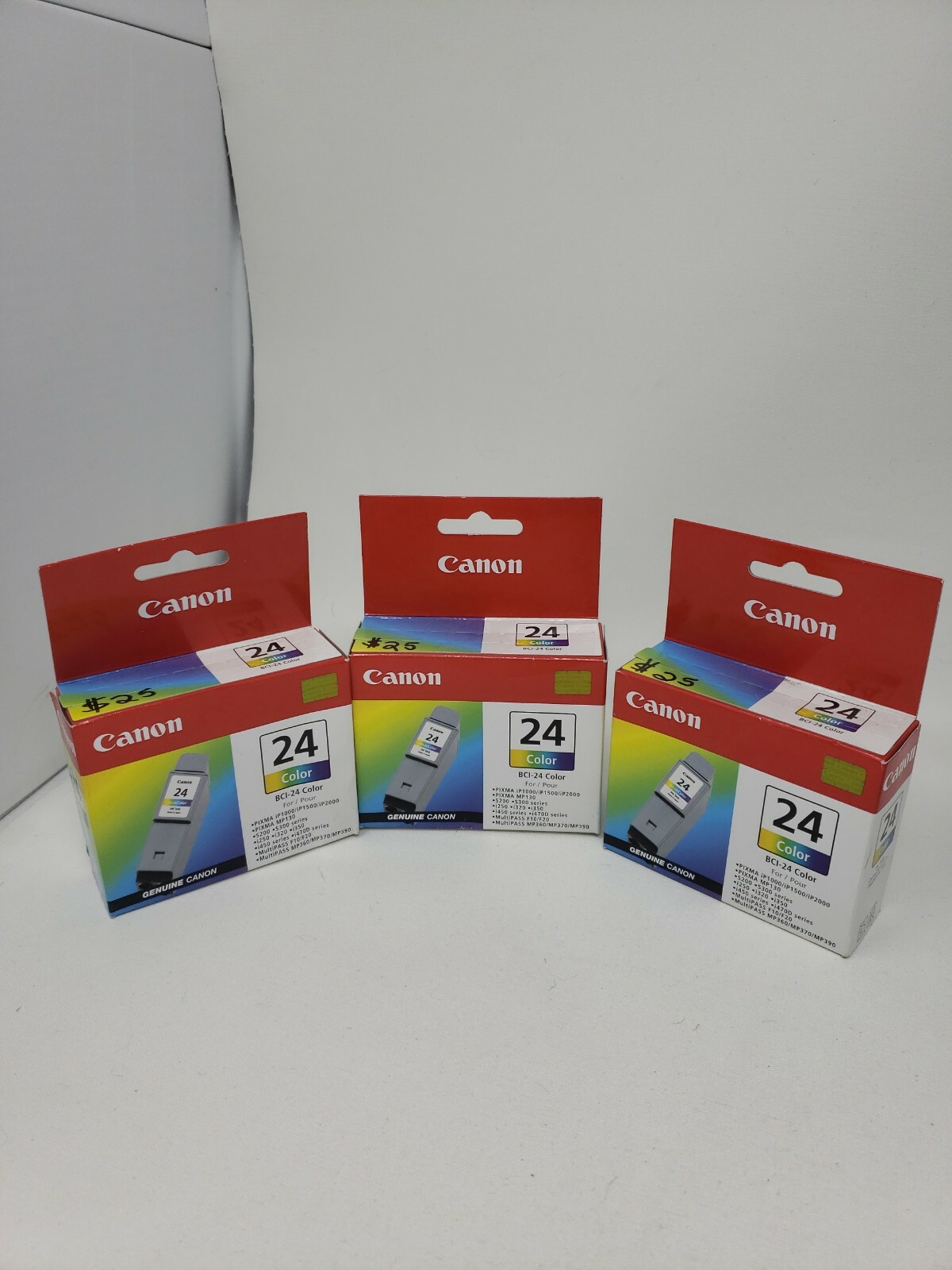 3x Canon BCI-24 Ink Cartridge Color GENUINE NEW SEALED BOX