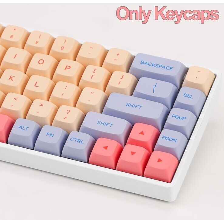 PBT Keycaps 132 Keys Marshmallow Keycaps Set, XDA Profile, Dye-Sublimation Cu...