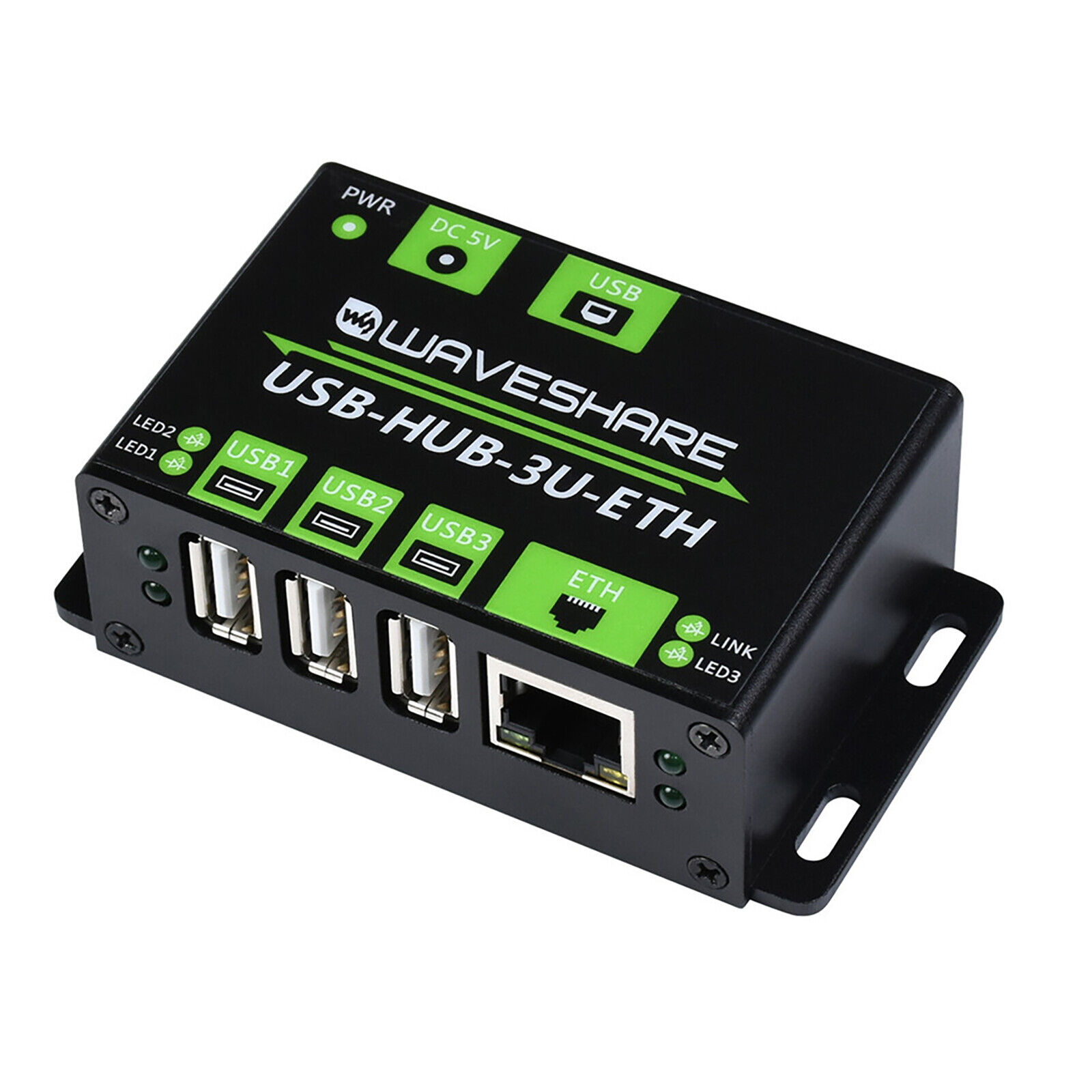 3 Way USB HUB With 100M Ethernet Port Connector Industrial Grade Extension Board