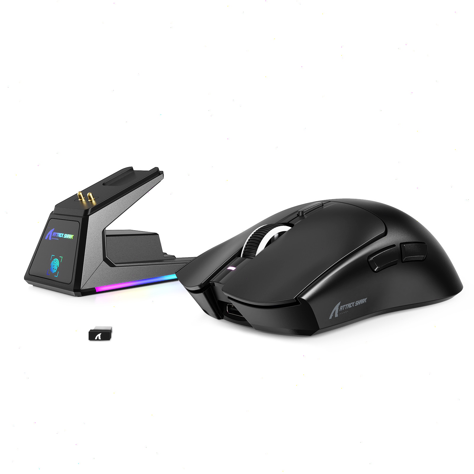 ATTACK SHARK X1 PAW3395PRO Gaming Mouse with RGB Magnetic Charging Dock