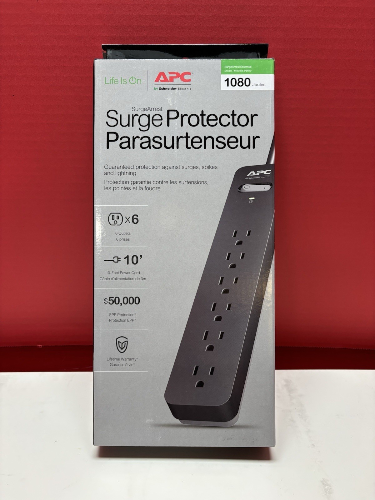 APC Surge Protector 1080 Joules SurgeArrest Essential PE610 10ft Power Cord
