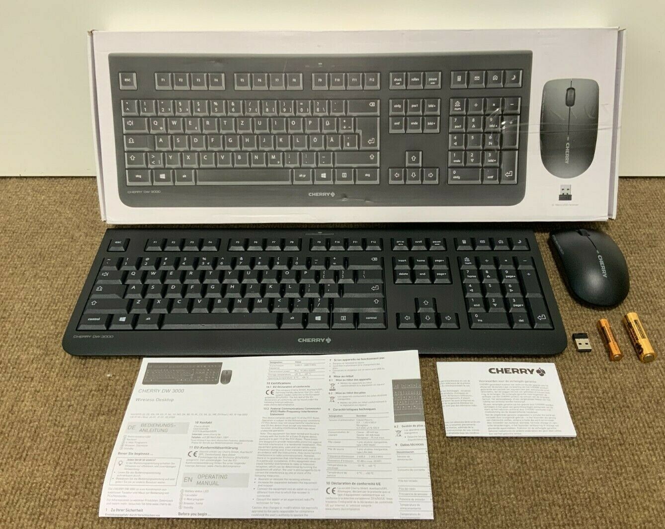 Cherry Electrical DW 3000 Keyboard and Mouse JD-0710EU-2 ✅❤️️✅❤️️ New Open Box
