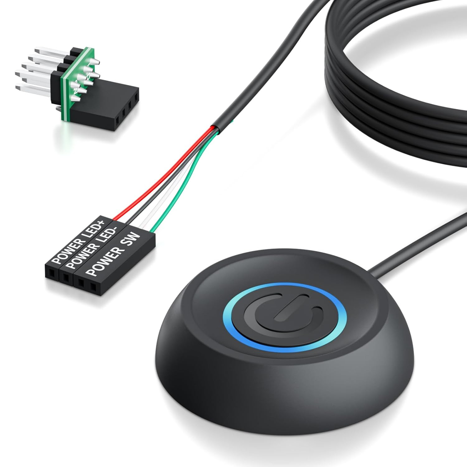 PC Power Button with 118" Cable and LED Indicator for Desktop Computers