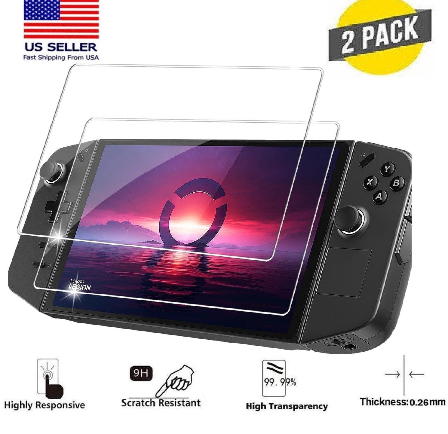 (2 Pack) Lenovo Legion Go 8.8" Screen Cover Film Tempered Glass Screen Protector