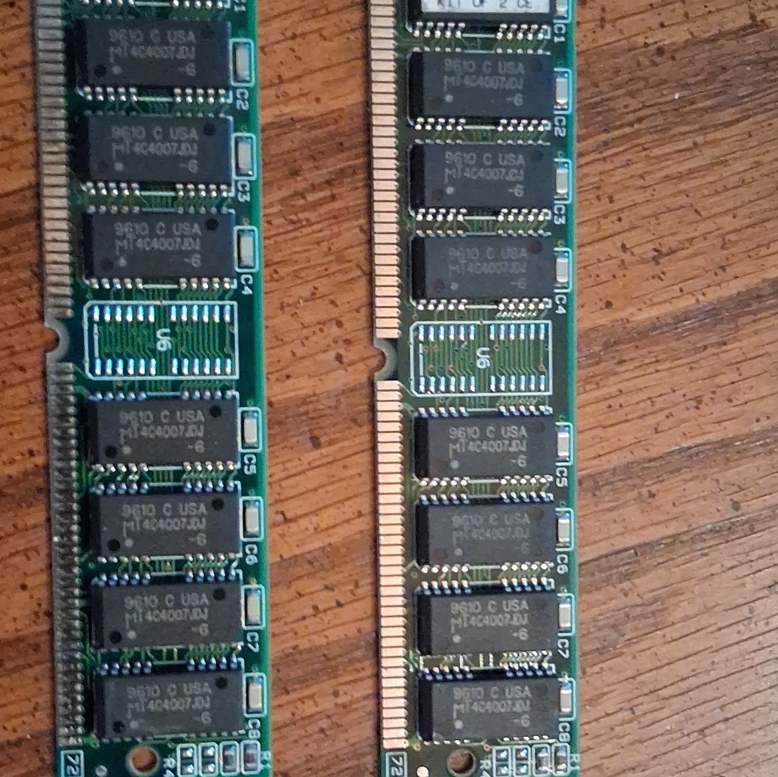 Lot of 2 16MB 72-Pin DIMM RAM Modules PC-66 MT4C4007J-6 Total 32MB