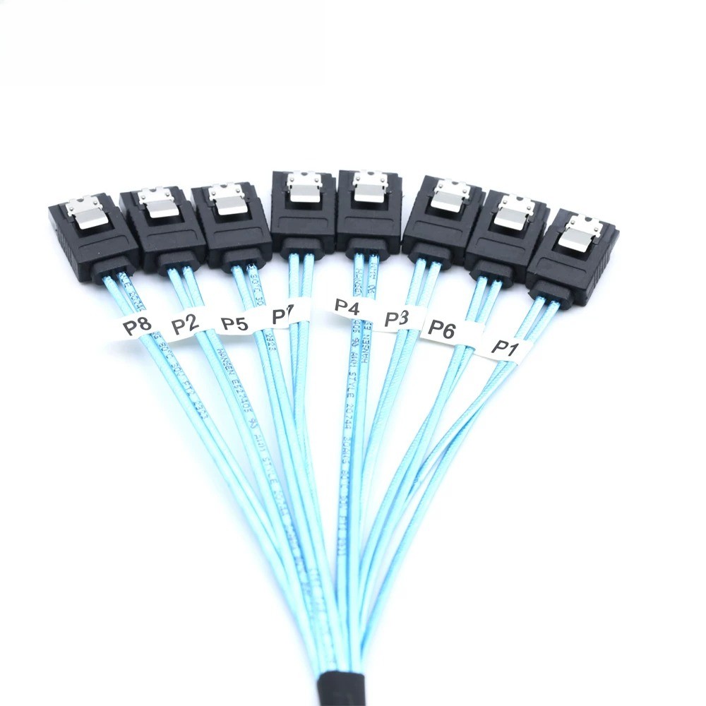 Server SSD 8×180° SATA 7P Female to Female 12Gbps High Speed SATA Cable