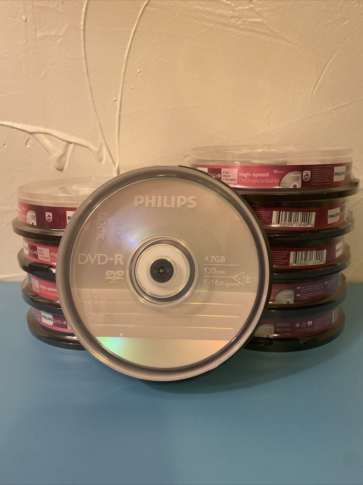 Lot of 10 Packs of 10 | Philips DVD+R 1-16x Speed 120min 4.7 GB | 100 Total