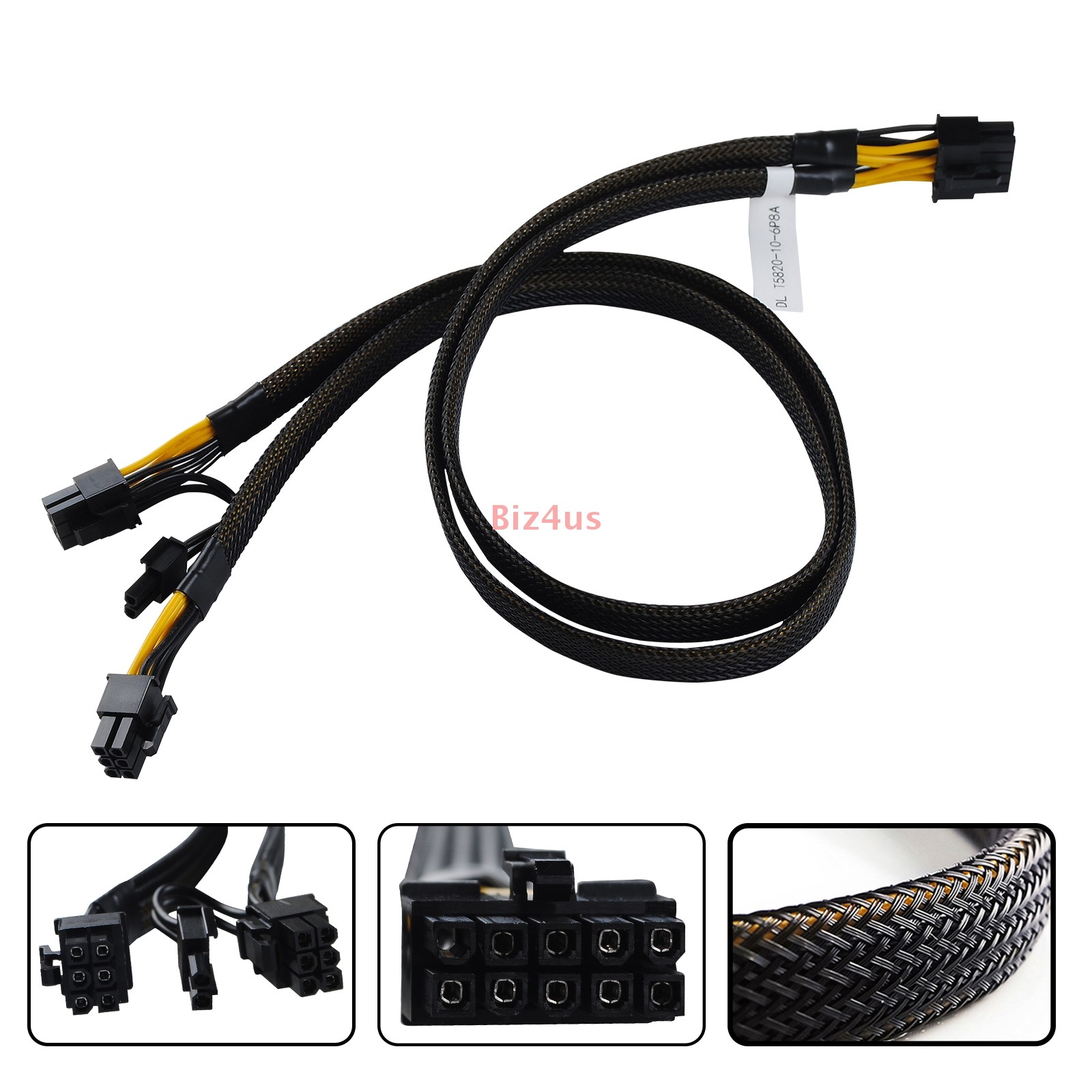 10pin to 8pin+6pin GPU Power Adapter Cable for DELL Precision 5820 T5820 60cm