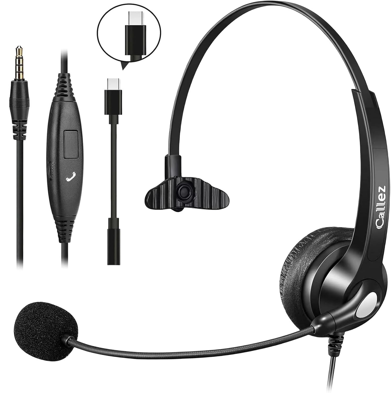 3.5mm Jack Cell Phone Headset with Microphone Noise Cancelling