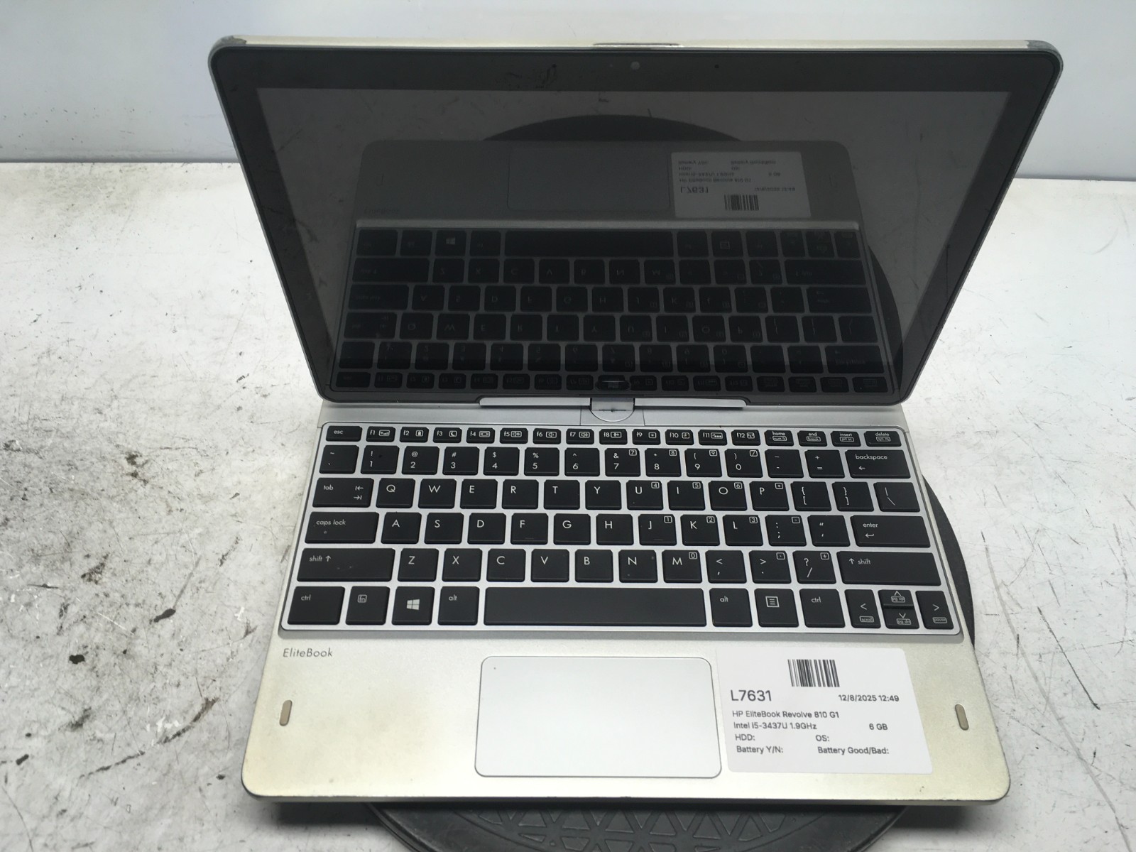 HP EliteBook Revolve 810 G1 Intel i5-3437U 1.9GHz 6 GB NO HDD