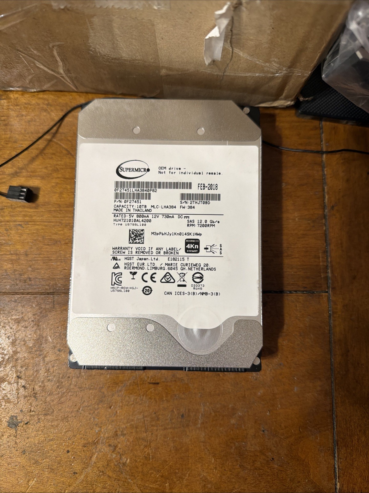 WD HGST DC HC510 10TB 6Gb/s 7.2K RPM 3.5" SAS HDD HUH721010ALE600