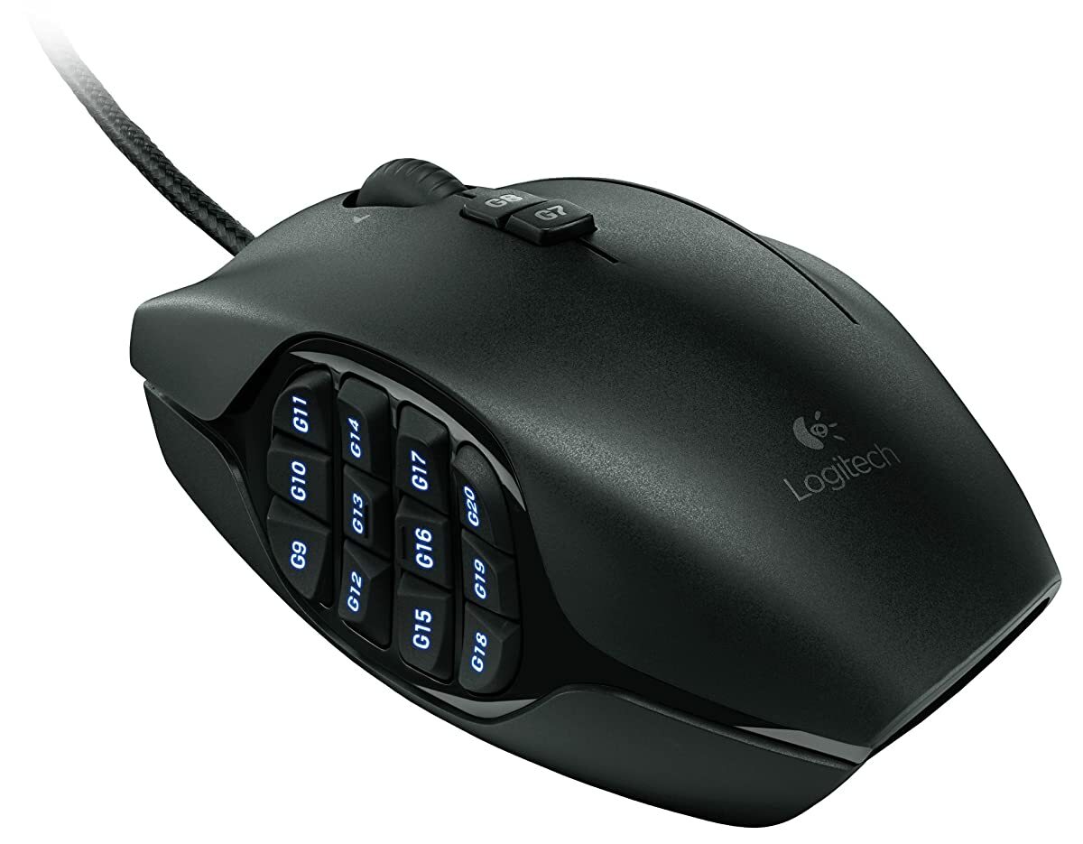 Logitech Logicool G600 MMO Gaming Mouse, RGB Backlit, 20 Programmable Buttons