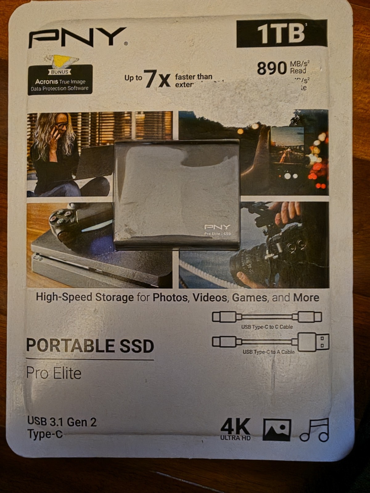 PNY Pro Elite V2 Portable 1TB External SSD USB-C 3.2