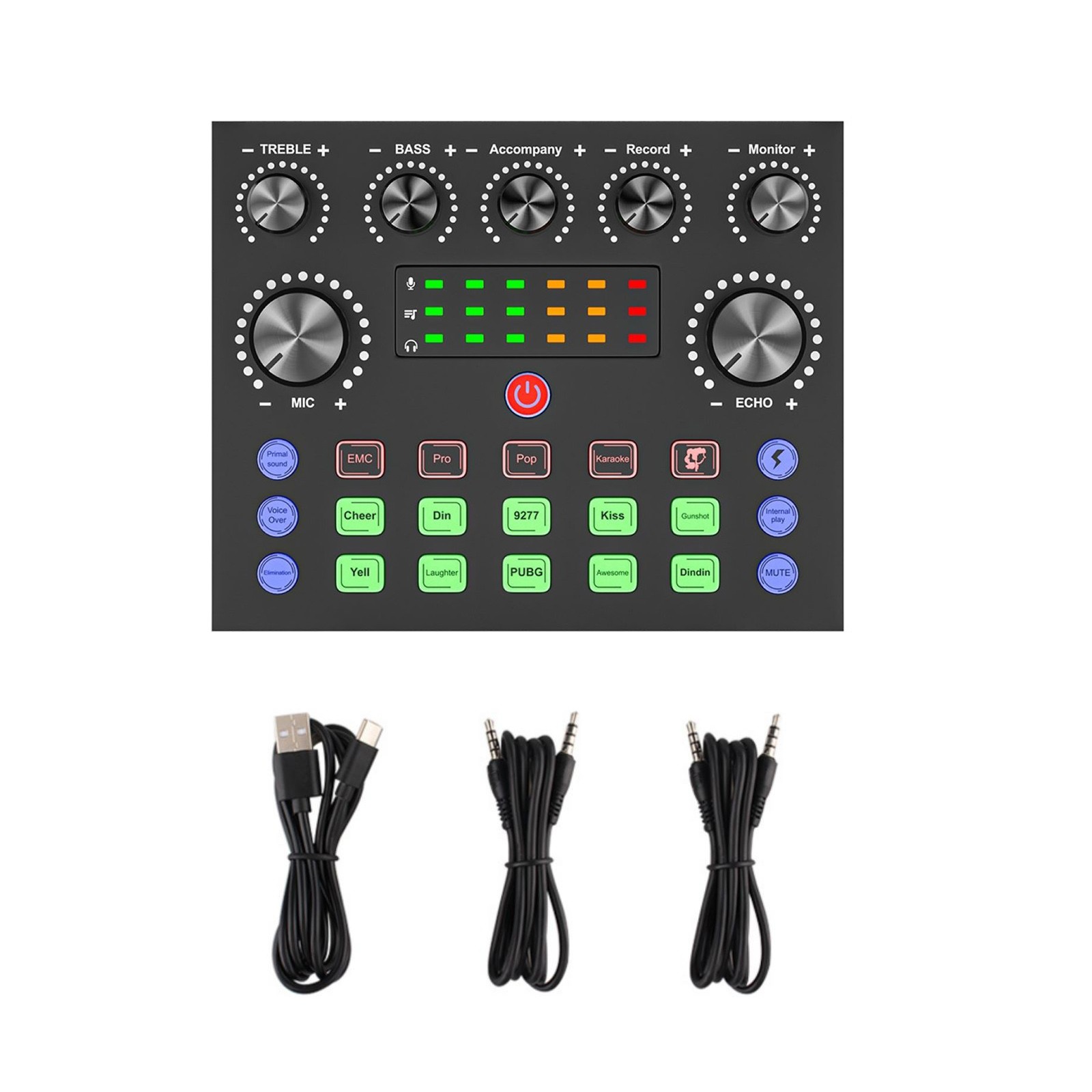 V8S Multi-function Sound Card Equipment For Live Steaming and Family Karaoke