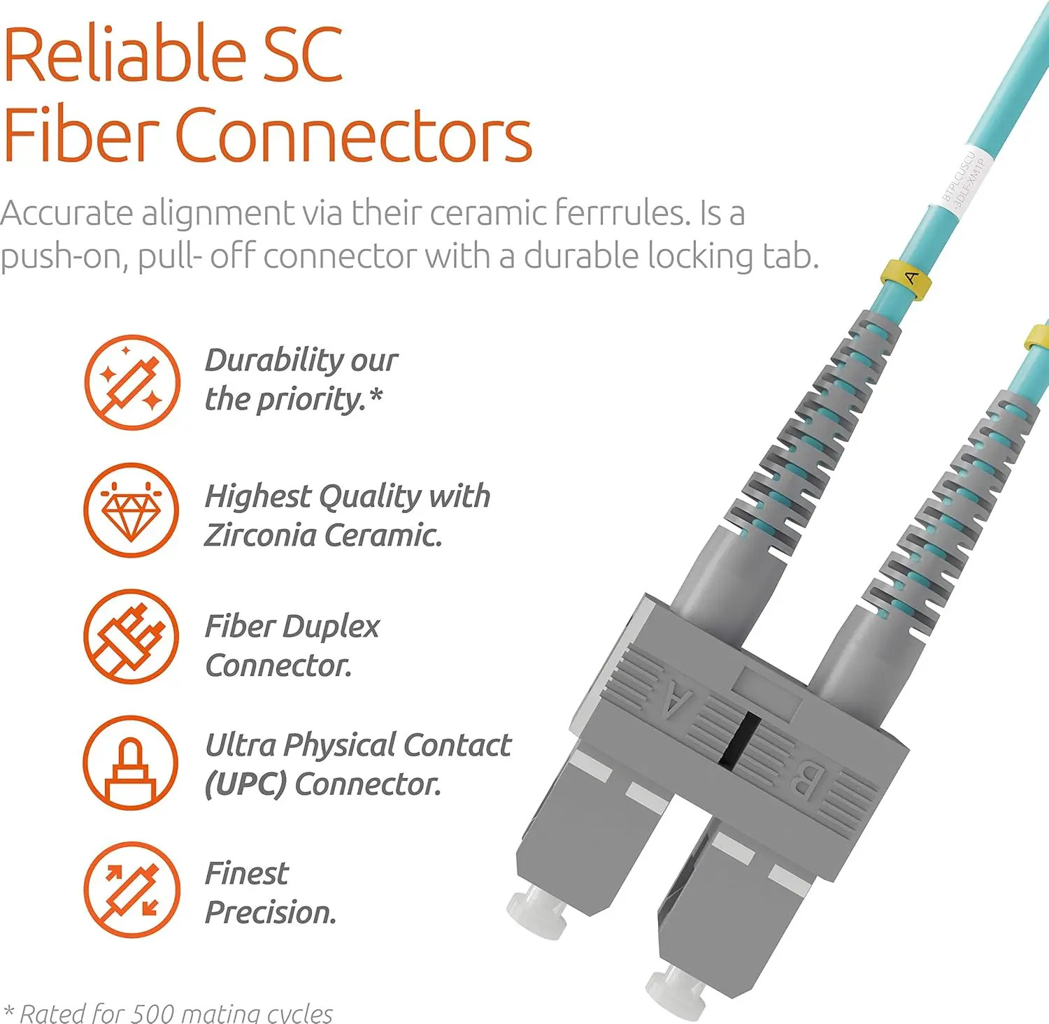 2M SC UPC-SC UPC Duplex OM3 50/125 Patch Cord LSZH 2.0mm LAN 