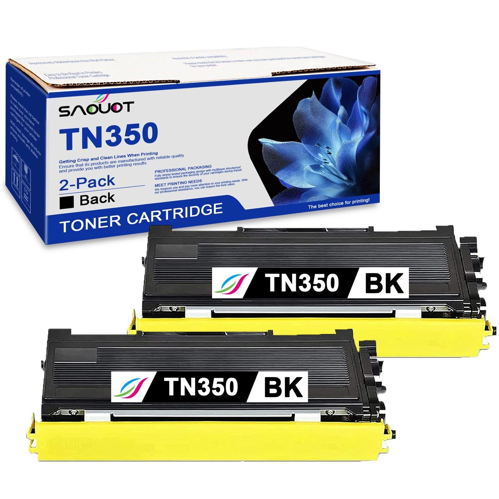 TN350 Toner Cartridge Black Replacement for Brother HL-2040 MFC-7220 DCP-7010