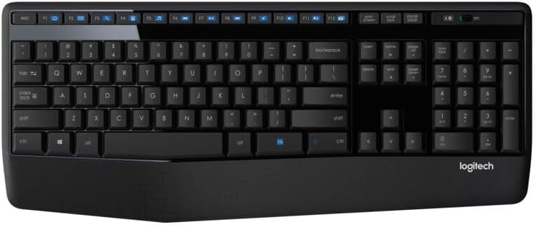 Logitech K345 Full-Sized Wireless Keyboard with Palm Rest, 2.4 GHz Wireless USB