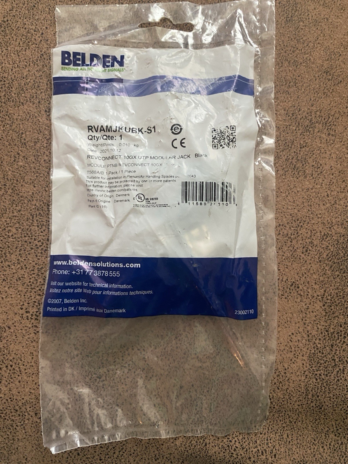 Belsen RVAMJKUBK-S1 Revconnect 10GX UTP Modular Jack Black NIP