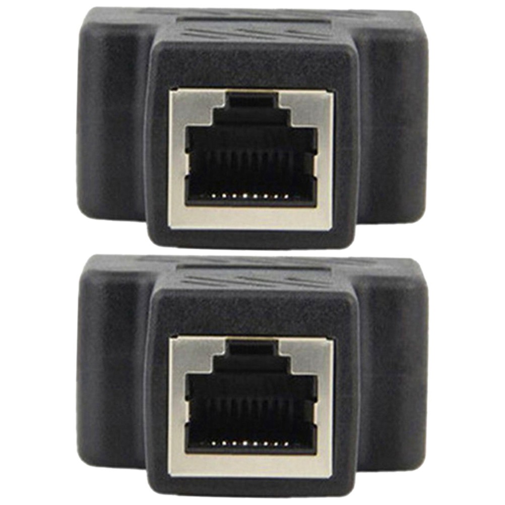 2Pcs Practical Network Adapter Connector Durable Rj45 Connector for Home Office