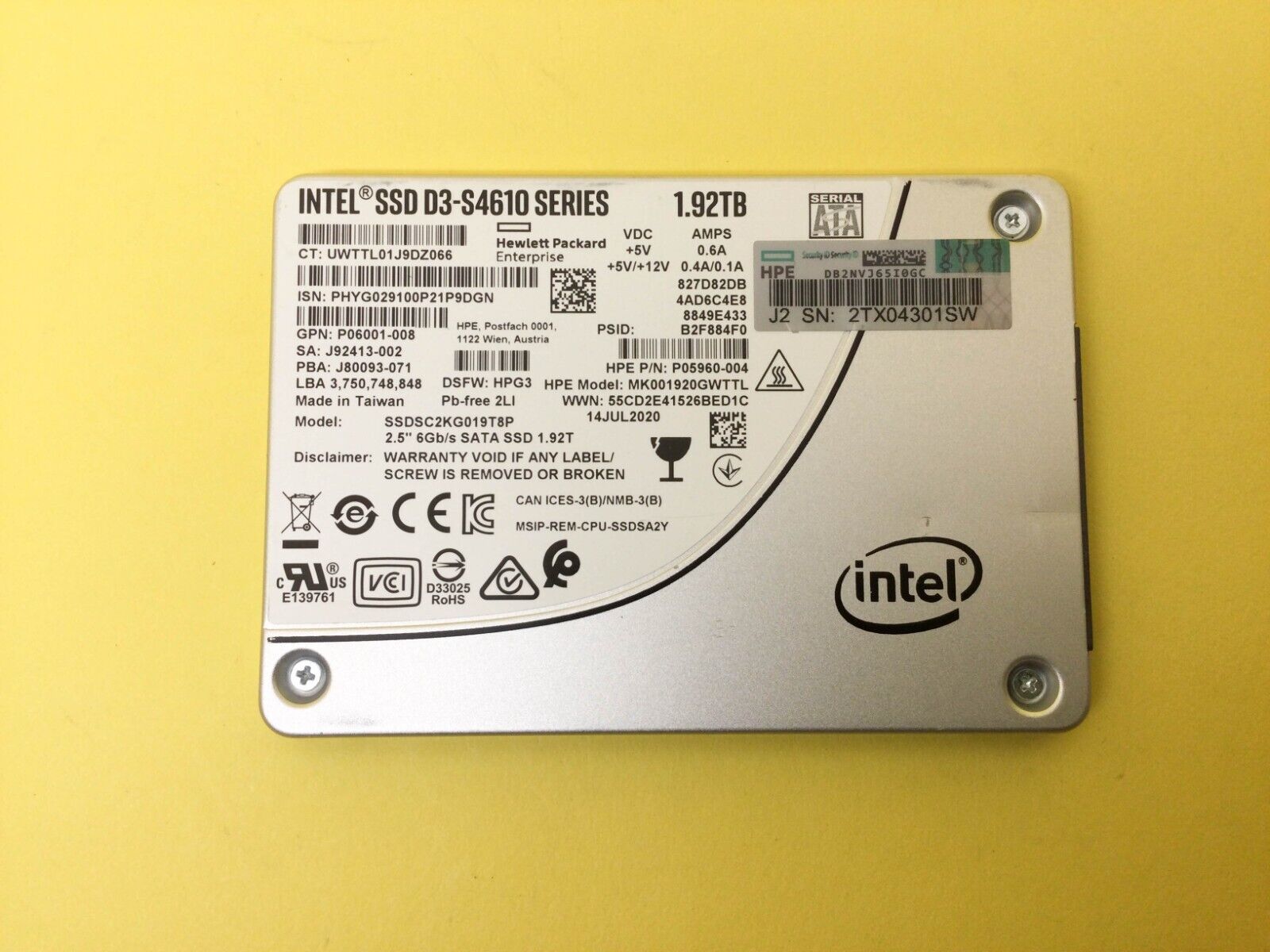 Intel SSD D3-S4610 Series 1.92TB SSD 2.5