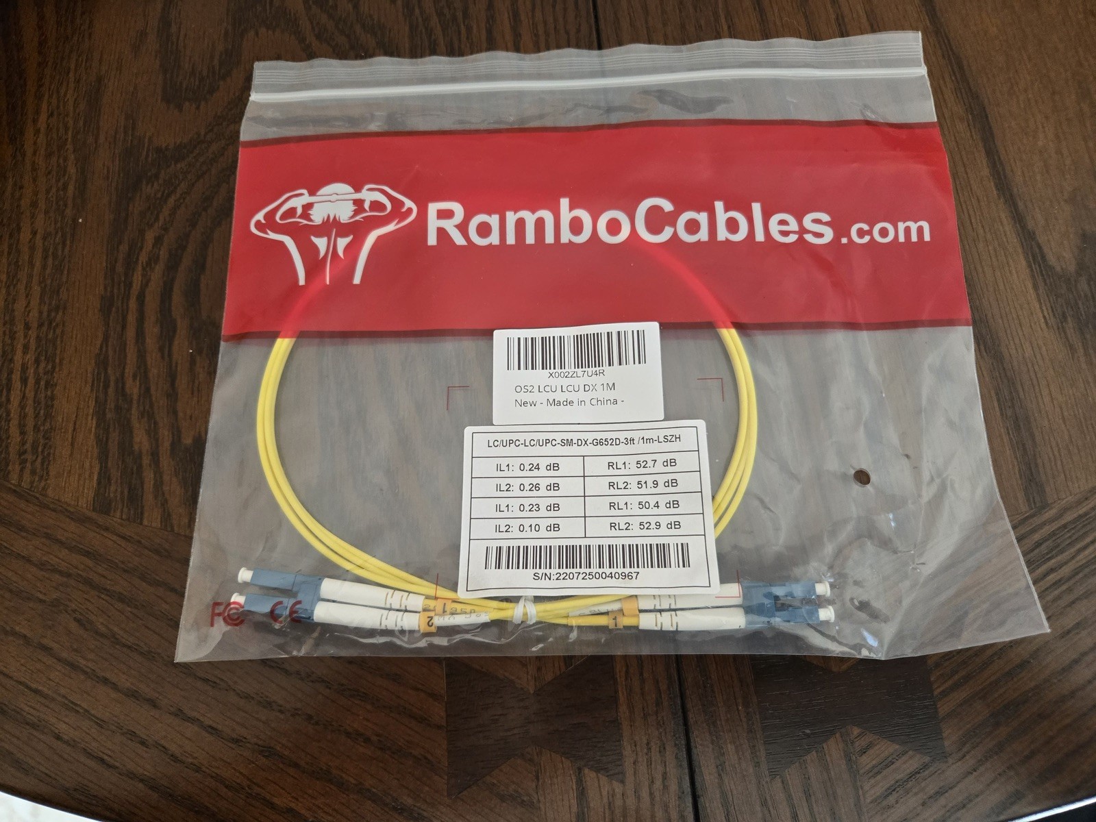 OS2 LCU-LCU SM DX 1M LSZH  Fiber Optic Patch Cables