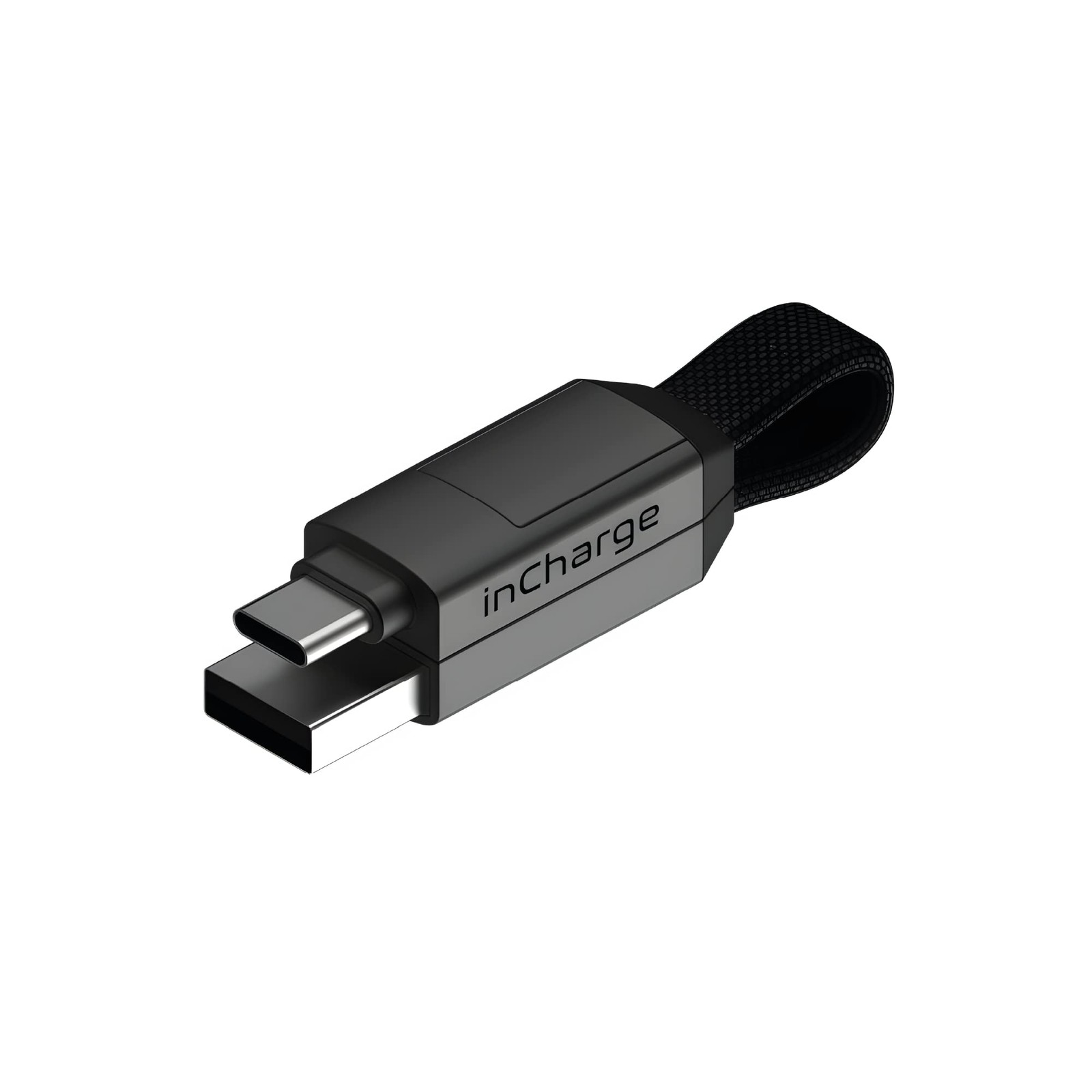 Rolling Square inCharge 6 - Keychain USB C Charger Compact (3.4 inches), Gray 