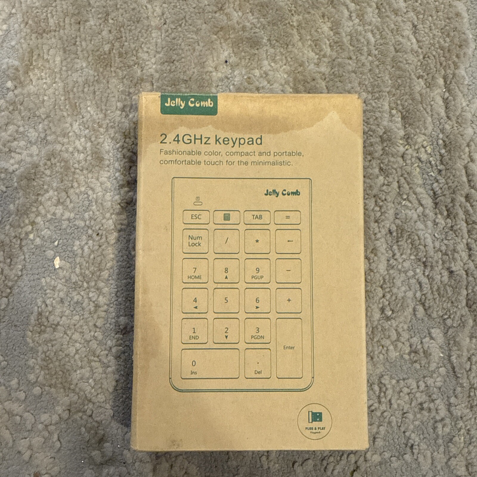 Jelly Comb Wireless Number Keypad NEW NIP NIB Plug & Play X001NUPK4X Black