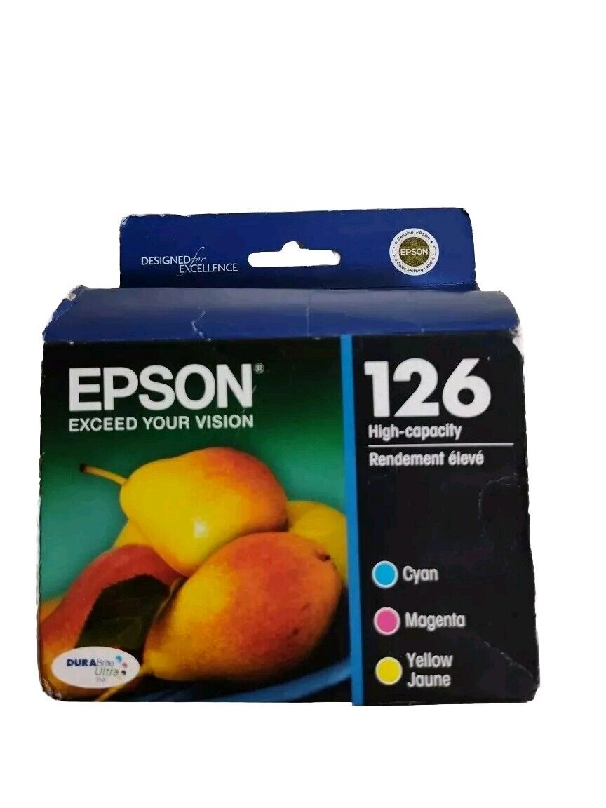 Genuine Epson 126 High-Capacity Ink Cartridge Cyan/Magenta/Yellow Exp 07/2016