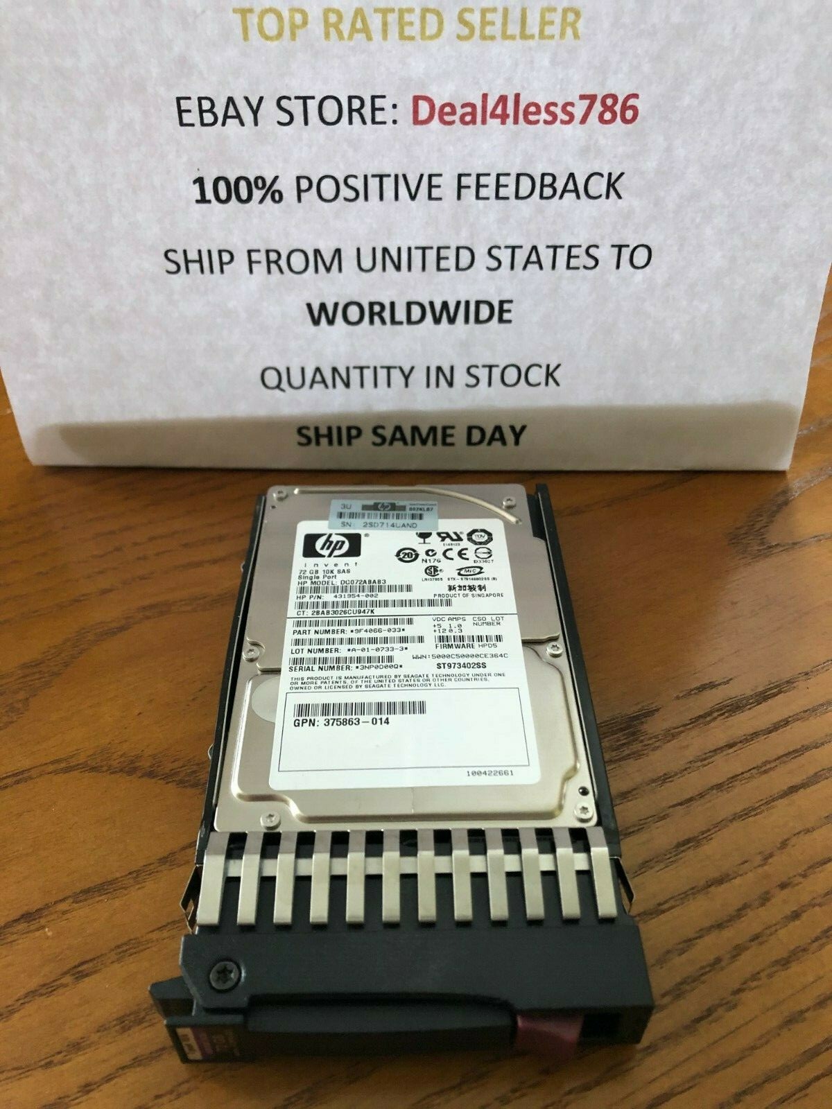 395924-002-HP 72GB 10K SAS 2.5