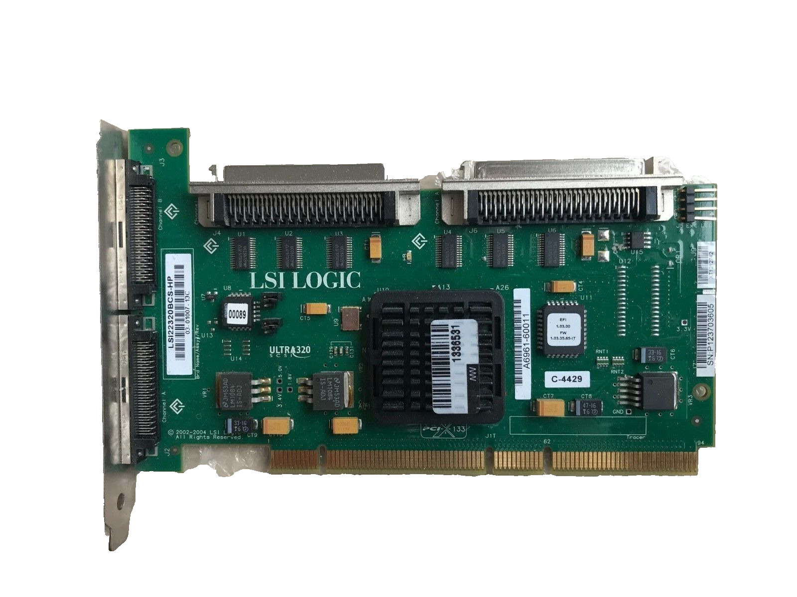 LSI  A6961-60011 Ultra320 Dual Channel SCSI  Adapter Module /LSI22320BCS-HP