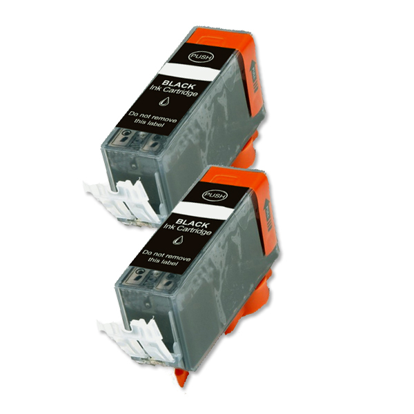 2 PK BLACK Premium Ink Cartridge plus CHIP for Canon PGI-220PGBK