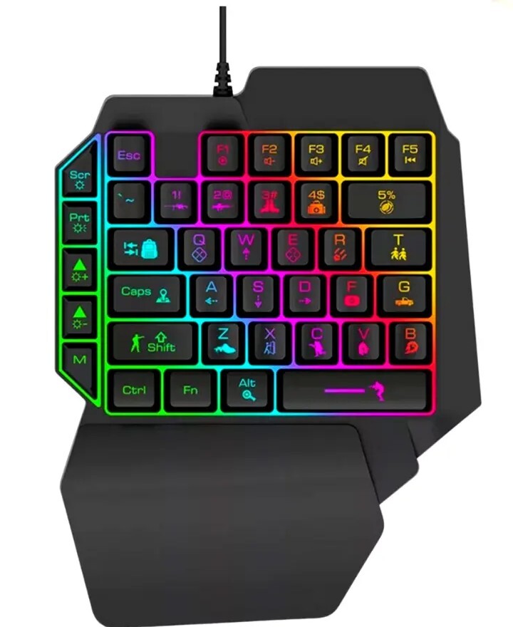 Teclado Gamer para Juegos Mini Teclado multicolor LED Mini Keyboard for Gaming