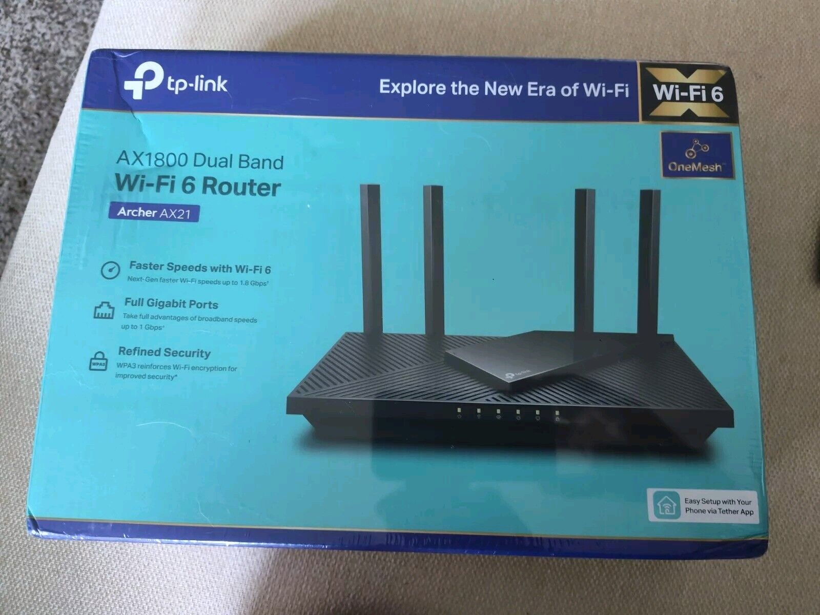 TP-Link AX1800 (Archer AX21) Wi-Fi 6 Dual Band Gigabit Router w/Easy Mesh & WPA3