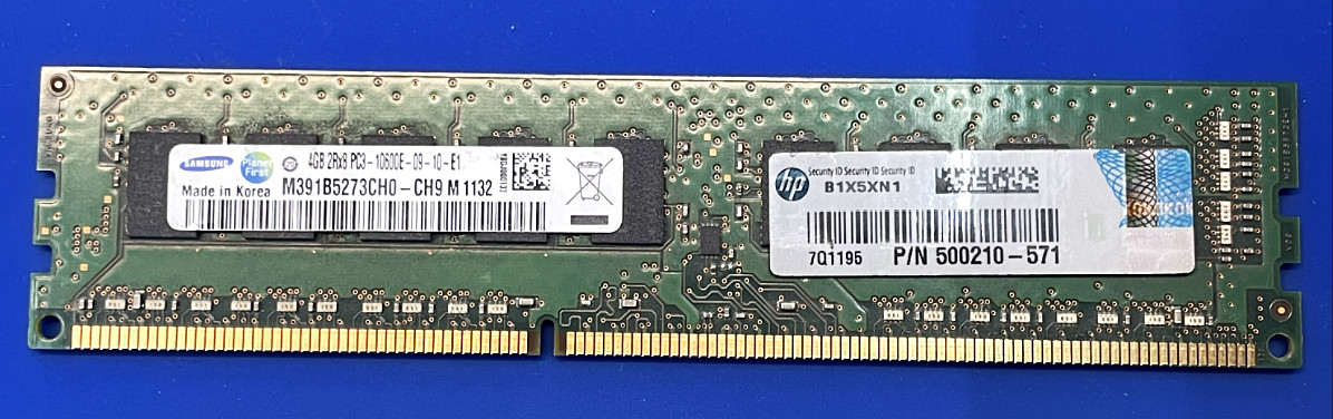 Samsung 4GB DDR3-1333 ECC Unbuffered UDIMM