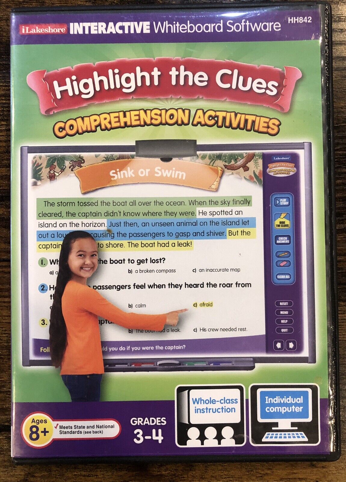 DVD LAKESHORE Highlight The Clues Comprehension Interactive Activities gr 3-4