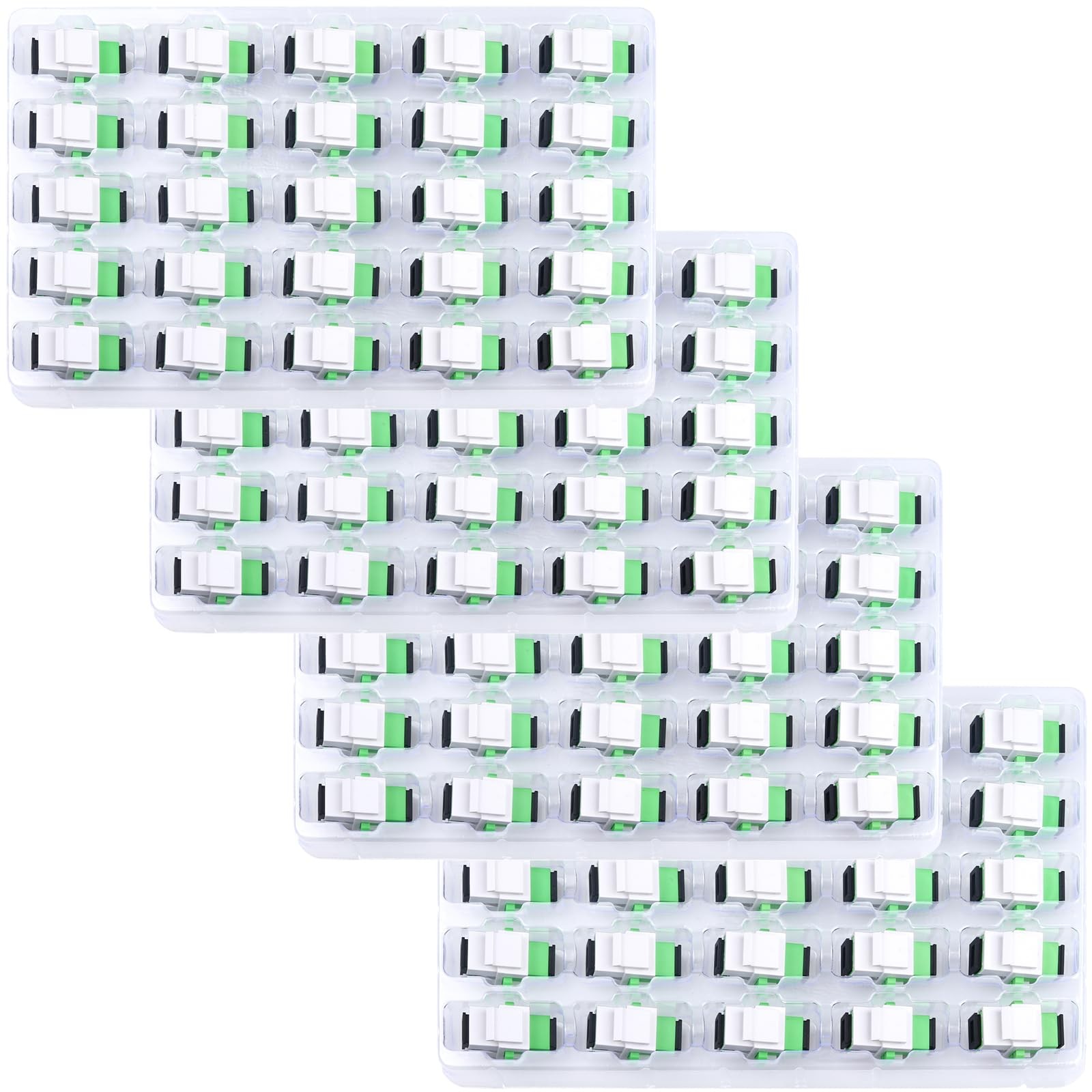 Duogalia 100-Pack SC/APC Fiber Optic Coupler Keystone Jack Modular for Patch ...