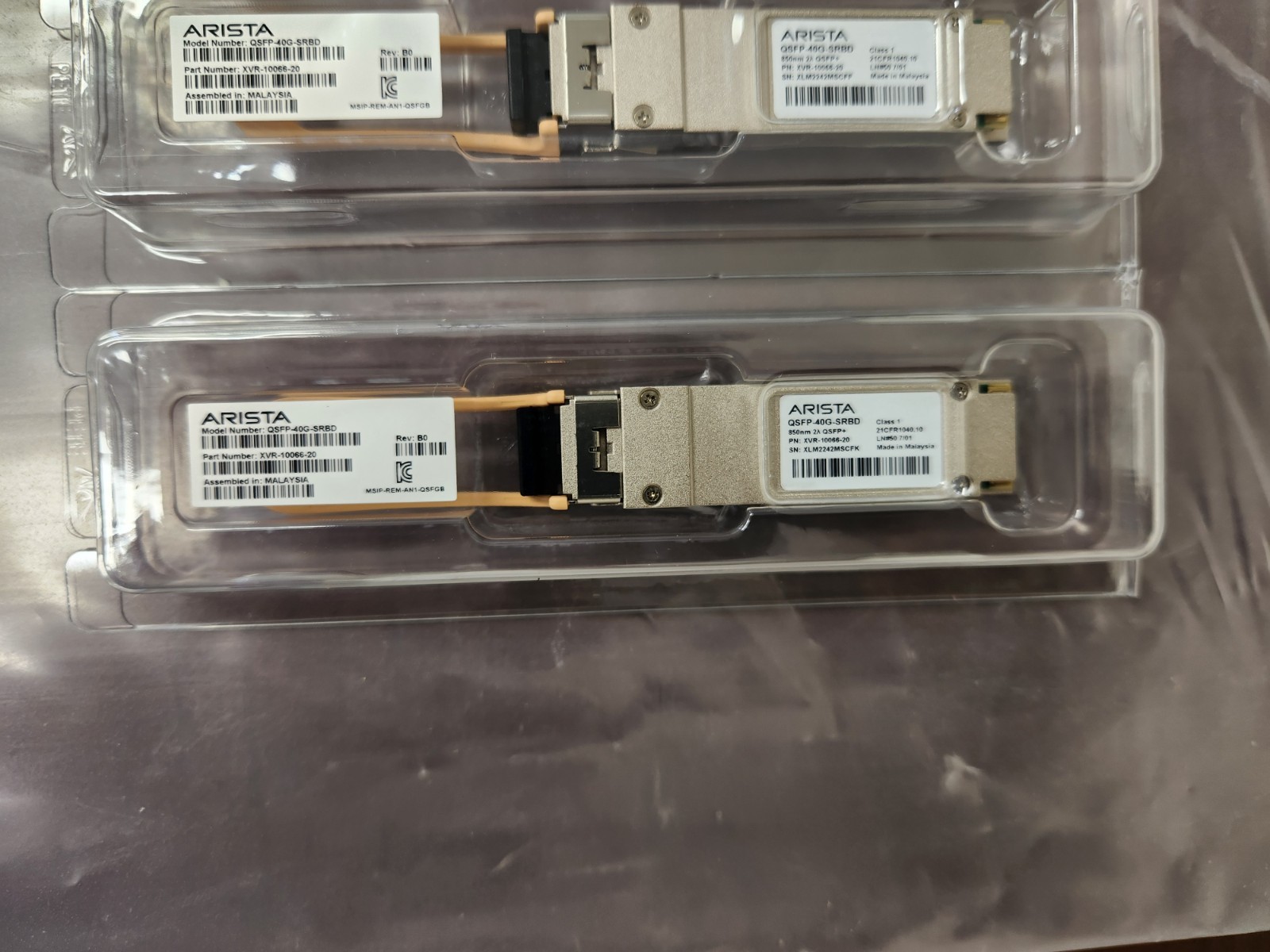 ARISTA QSFP-40G-SRBD  Gbase Optical Transceiver  XVR-10066-20  
