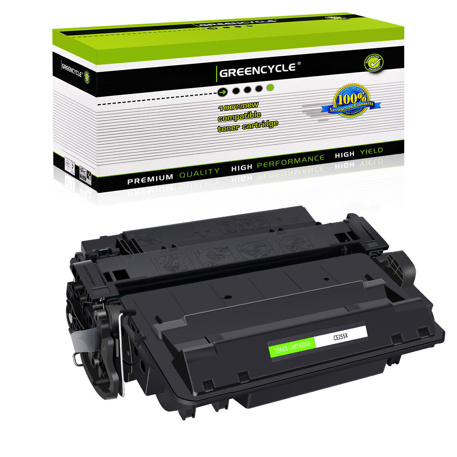Greencycle 1PK CE255X Toner for HP 55X LaserJet P3010 P3015 P3015x P3015n P3016