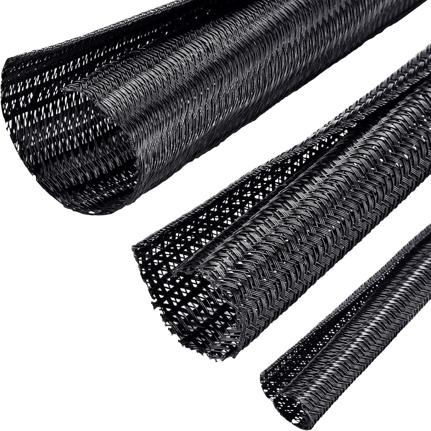 3 Pieces Cord Protector Wire Loom Tubing Cable Sleeve Split Sleeving for USB Cha