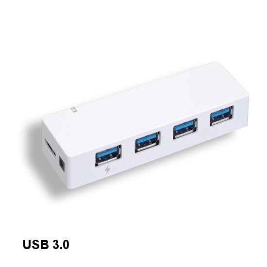 [x10] White USB 3.0 4 Port Hub 900mA 5Gbps Charging Data Sync for PC Laptop