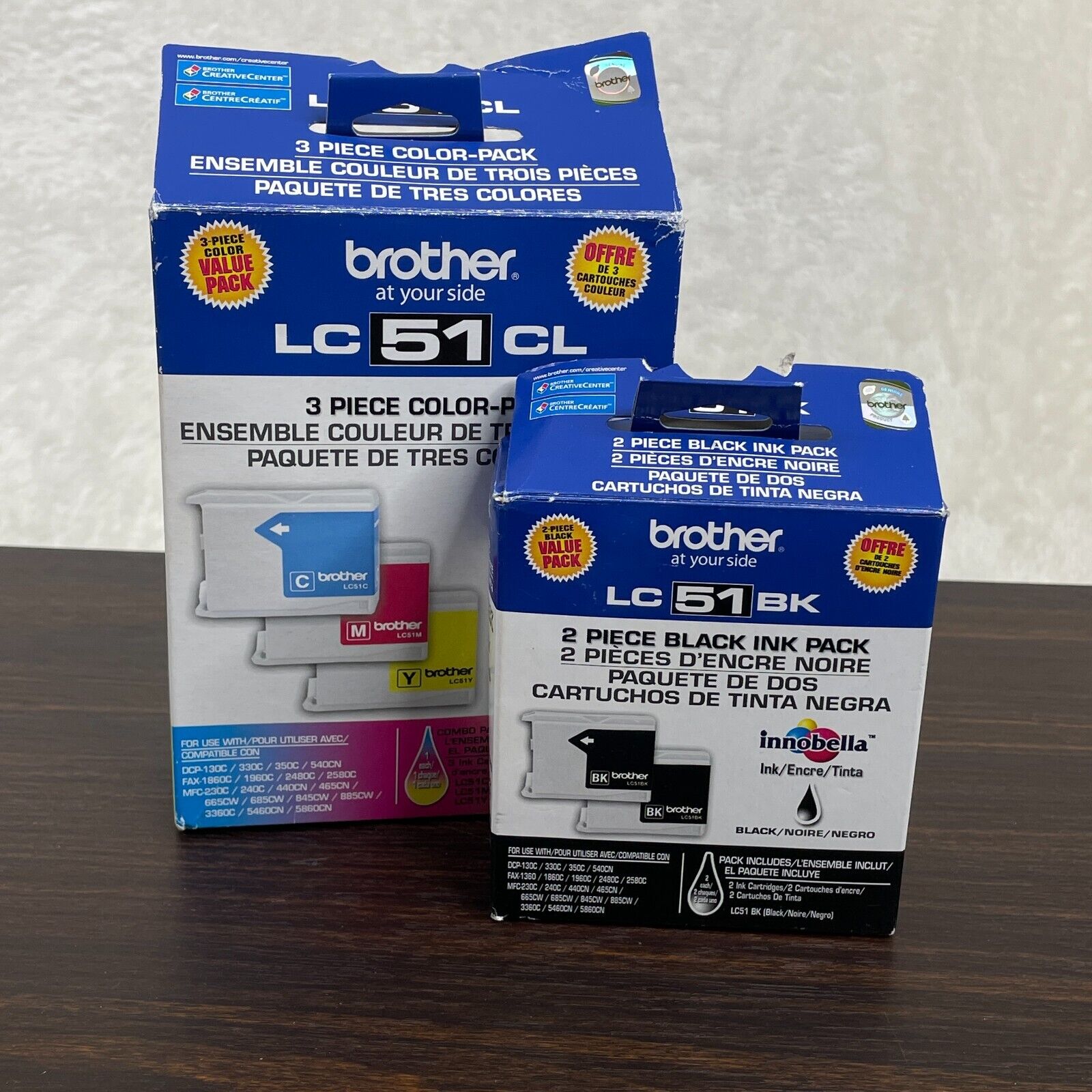 GENUINE Brother LC51 - 2 Black & Color Combo Pack  Sealed Exp. 05/15