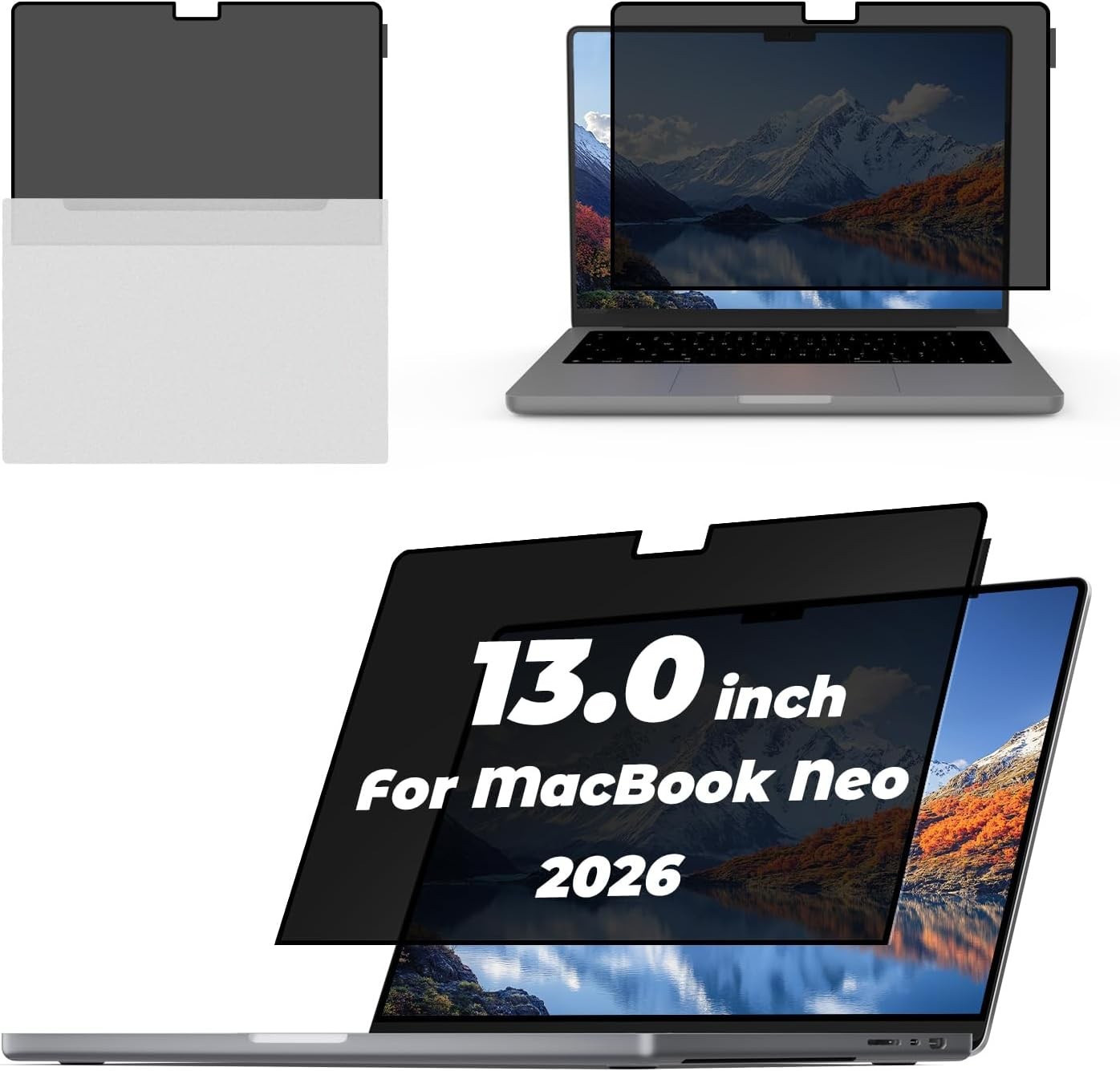 Nano-Suction Laptop Privacy Screen Filter for 2026 MacBook Neo 13'' A18 Pro