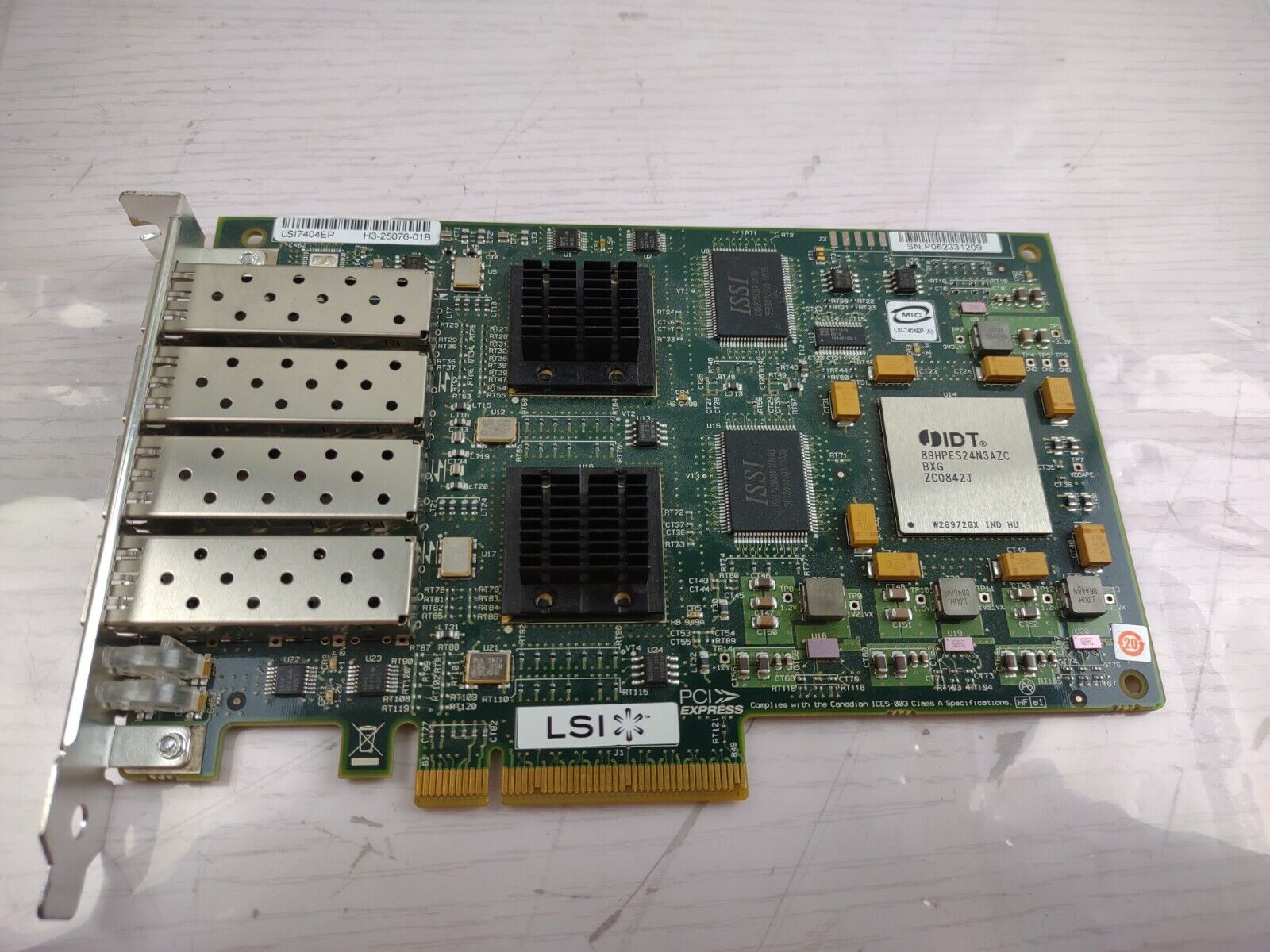 LSI Logic LSI7404EP PCI-E Quad-Channel 4Gb/s FC  Host Bus Adapter